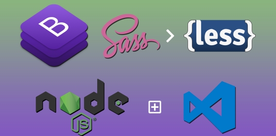 Convert Bootstrap SASS to LESS automatically, with Visual Studio Code & Node.js