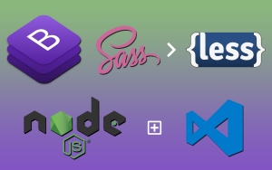 Convert Bootstrap SASS to LESS automatically, with Visual Studio Code & Node.js