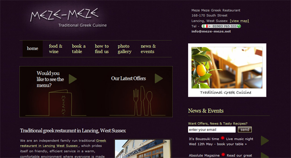 , 10 Appetizing Restaurant Websites, Shambix